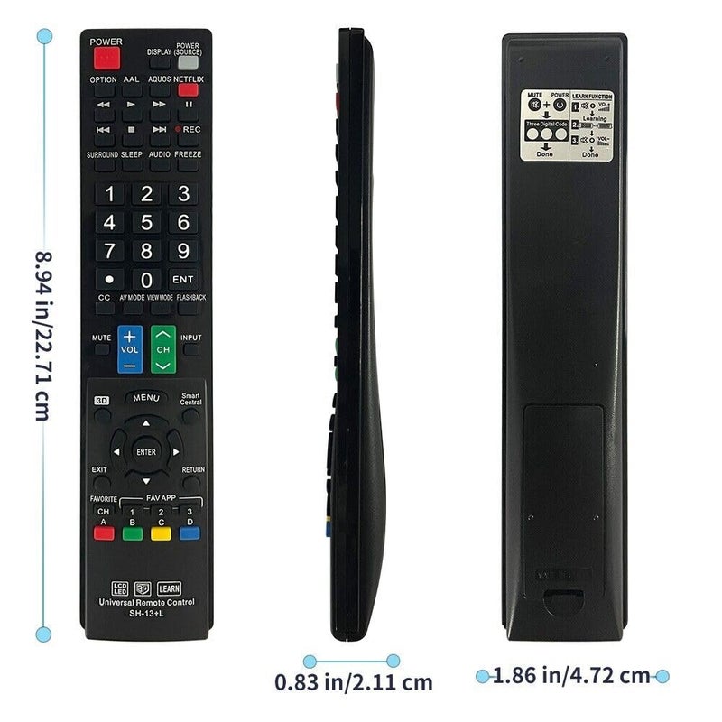 econtrolly New SH-13+L Replace Universal Remote Control fit for Almost All Sharp Brand LCD LED HD Smart TV GB004WJSA GB005WJSA GA890WJSA GB118WJSA GJ221-C GJ221 - Image 2